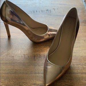 Rose metallic sexy shoes